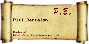 Piti Bertalan névjegykártya